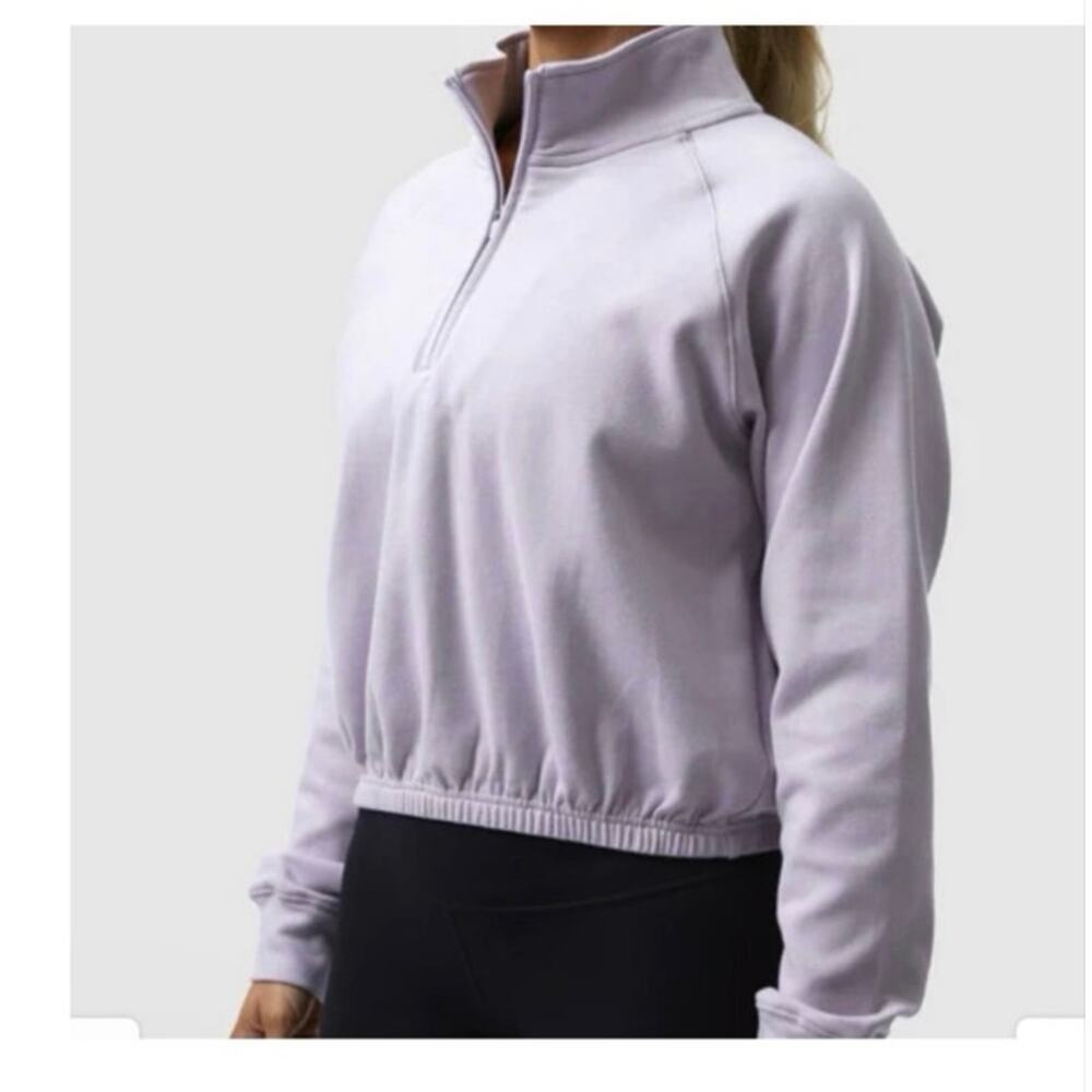 Born Primitive Women’s Cropped Quarter Zip Pullover | Size Small | Lavender